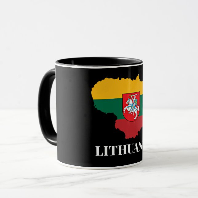Litauens silhuett och flagga mugg (Framsida vänster)