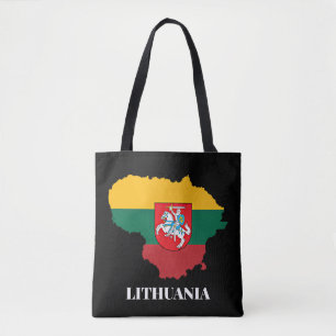 Litauens sillhouette och flagga tygkasse