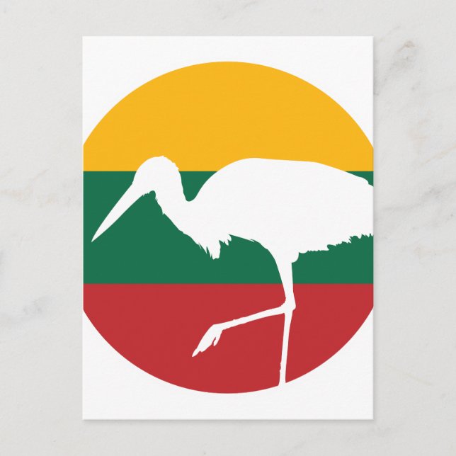 Litauens stork Litauens nationella Flagga Vykort (Framsida)