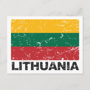Litauens Vintage Flagga Vykort