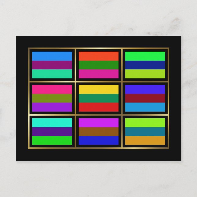 Litauens vykort för Flaggor i multihue (Framsida)