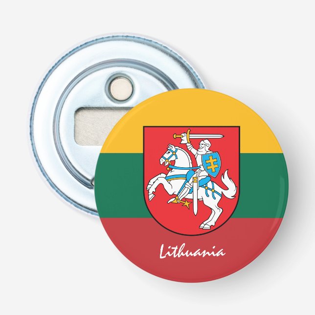 Litauisk Flagga och litauisk party/sport Flasköppnare (Framsidan)