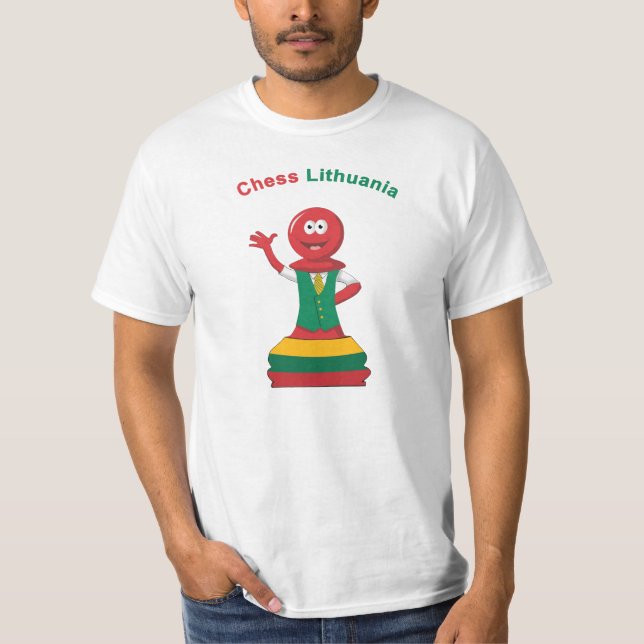 Litauisk Flagga Pawn Copyright Tony Sullivan T-Shi T Shirt (Framsida)