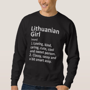 Litauisk flicka i Litauen Funny Land Roots Des Lång Ärmad Tröja