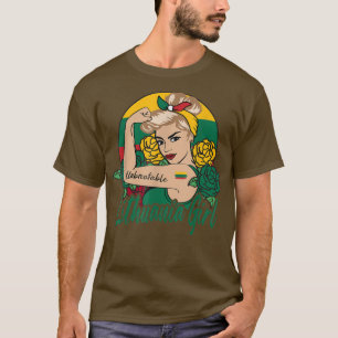 Litauisk flicka Litauen Kvinna Litauer Flagga T Shirt