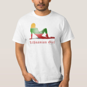 Litauisk flickaSilhouetteflagga Tee Shirt