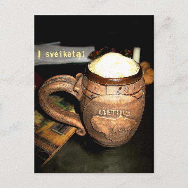 Litauisk vykort för I Sveikata (jubel) (Framsida)