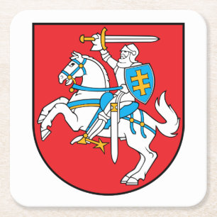 litauisk Vytis Underlägg set Papper Kvadrat