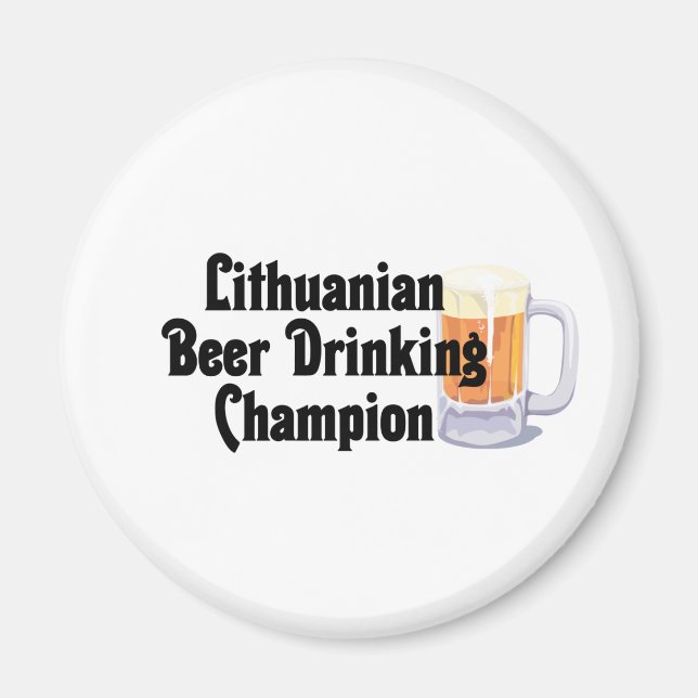 Litauiska Beer Drinking Champion Magnet (Framsidan)