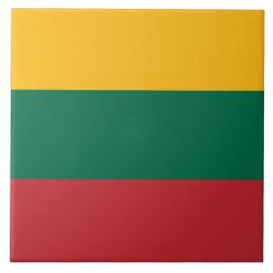 Litauiska Flagga Kakelplatta