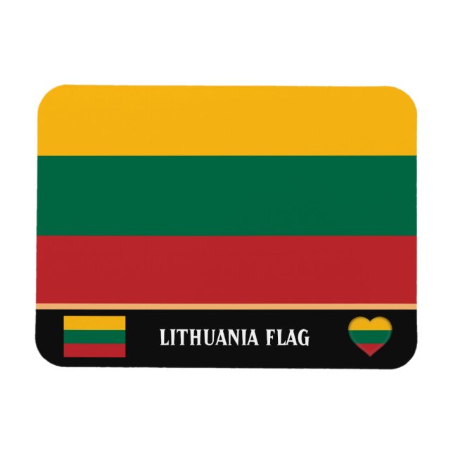 Litauiska Flagga och Litauen, resor, helgdag/idrot Magnet (Horisontell)