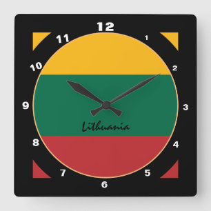 Litauiska Flagga och litauiska trendiget mode /des Fyrkantig Klocka