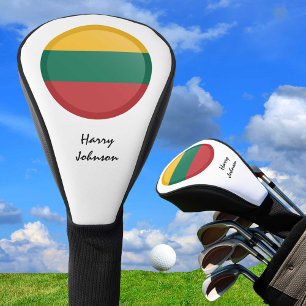 Litauiska Flagga och monogrammed Golf-Klubbar