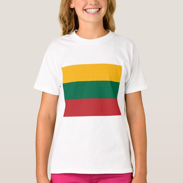 Litauiska Flagga T Shirt (Framsida)