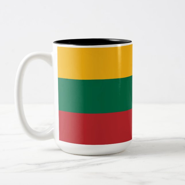 Litauiska Flagga Två-Tonad Mugg (Vänster)
