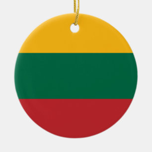 Litauiska flaggan julgransprydnad keramik