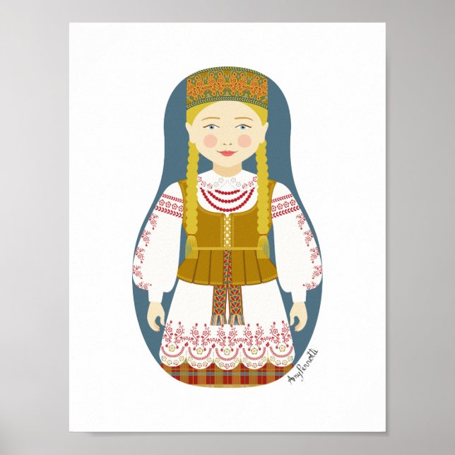 Litauiska Matryoshka Poster (Framsidan)