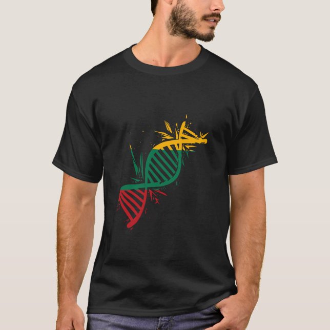 Litauiska rötter DNA Molecule Litauiska Pridet Lit T Shirt (Framsida)