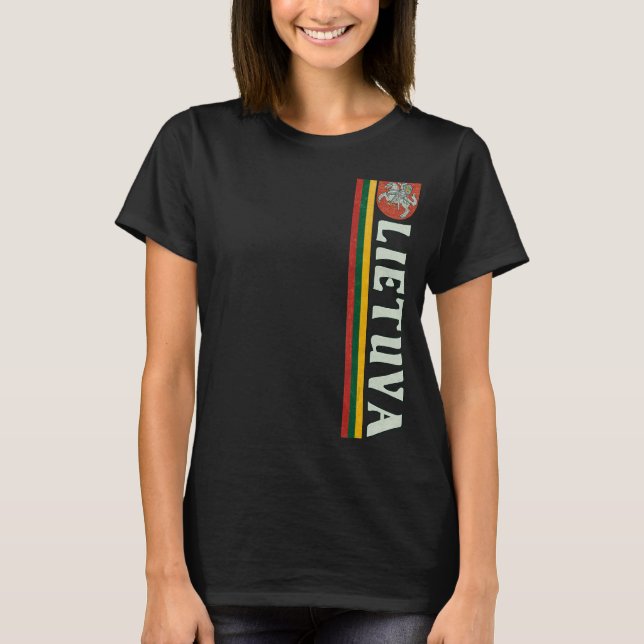Litauiska språkanvändaren Tee - Retro Stil Lietu (Framsida)