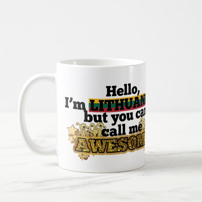 Litauiskt men appell mig som är enorm kaffemugg (Vänster)