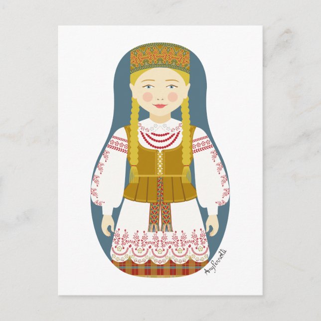 Litauiskt vykort för Matryoshka (Framsida)