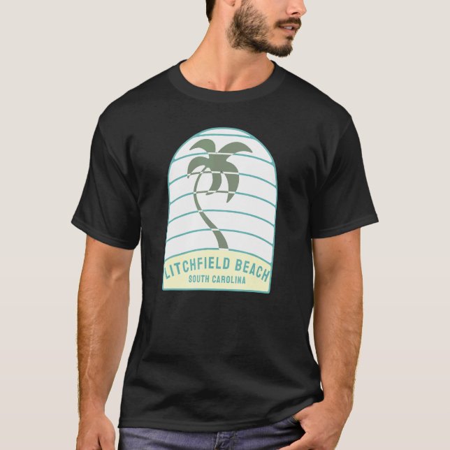 Litchfield Beach South Carolina Handflatan Träd Sc T Shirt (Framsida)