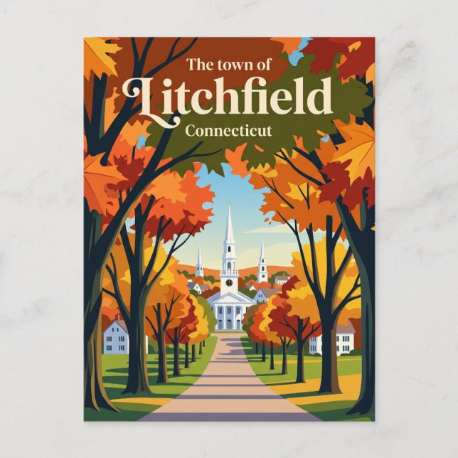 Litchfield Connecticut Vykort (Framsida)