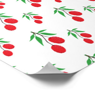 Litchi Träd Grön Blad Exotisk Tropisk Frukt Älskar Poster