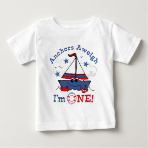 Lite 1st födelsedag för segelbåt t shirt