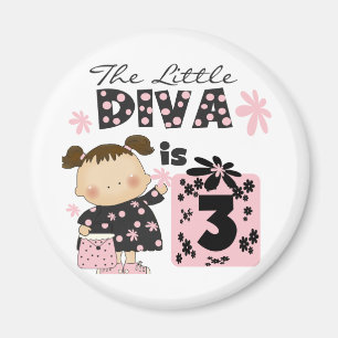 Lite 3rd födelsedagTshirts och gåvor för Diva Magnet