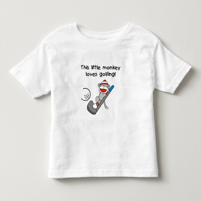 Lite älskar apan golfspel tee shirt (Framsida)