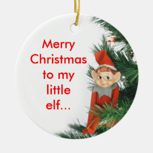 Lite älva julgransprydnad keramik