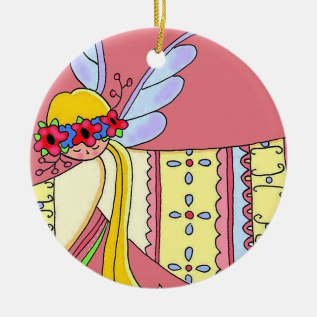 Lite ängel julgransprydnad keramik (Framsidan)