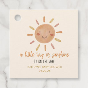 Lite av solljus Gult Sol Baby Shower Gåvor Etiketter