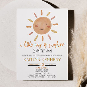 Lite av solljus Gult Sol Baby Shower Inbjudningar