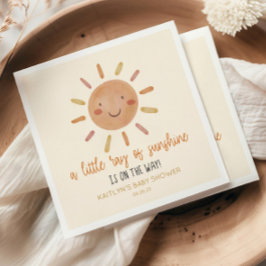 Lite av solljus Gult Sol Baby Shower Pappersservett