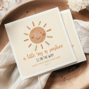 Lite av solljus Gult Sol Baby Shower Pappersservett