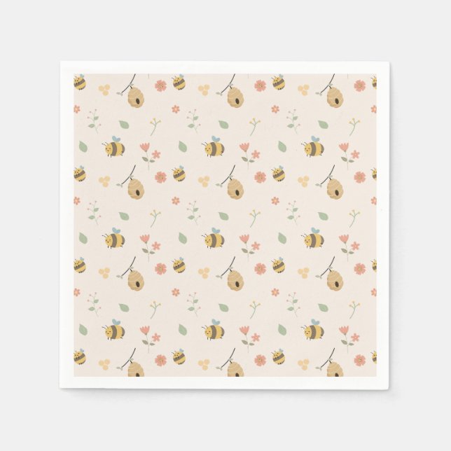 Lite babebe är på väg, bisbabydusch pappersservett (Framsidan)