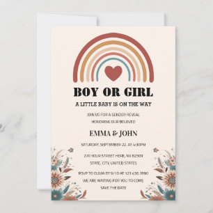 Lite Baby är på väg att boho-Genderna avvisas Inbjudningar