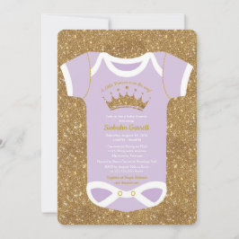 Lite baby showerinbjudan för Princess Lila Guld Inbjudningar
