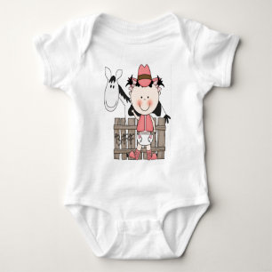 Lite babyCowgirl med hästT-tröja Tee Shirt