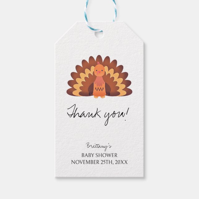 Lite babyskugga för Turkiets Thanksgiving Presentetikett (Framsidan)