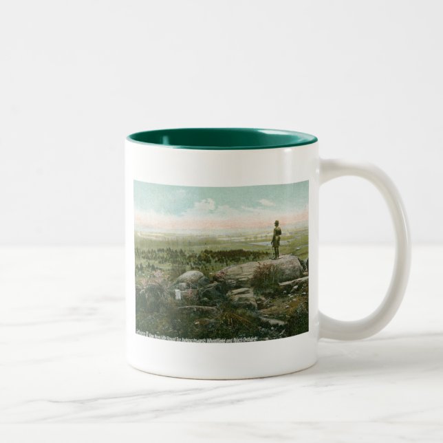 Lite bästa runda, Gettysburg slagfältvintage Två-Tonad Mugg (Höger)