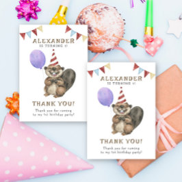 Lite Beaver-Födelsedagsfest Tack Kort