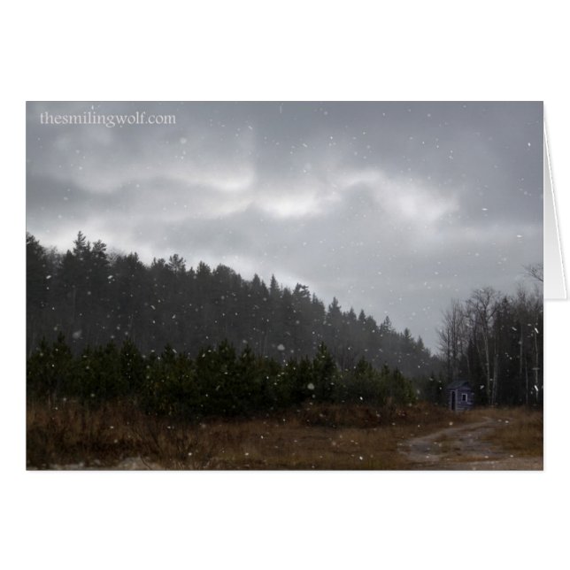 Lite berghydda hälsningskort (Framsidan Horizontal)