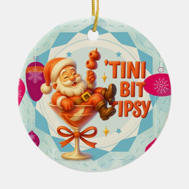 lite berusad tomte julgransprydnad keramik (Framsidan)