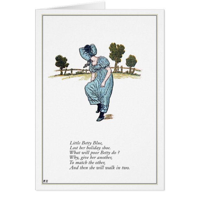 Lite Betty blått Hälsningskort (Framsidan)