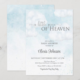 Lite Biet av Heaven Baby Shower (Boy) Inbjudningar