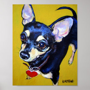 Lite Bitty Chihuahua - svart- och Poster