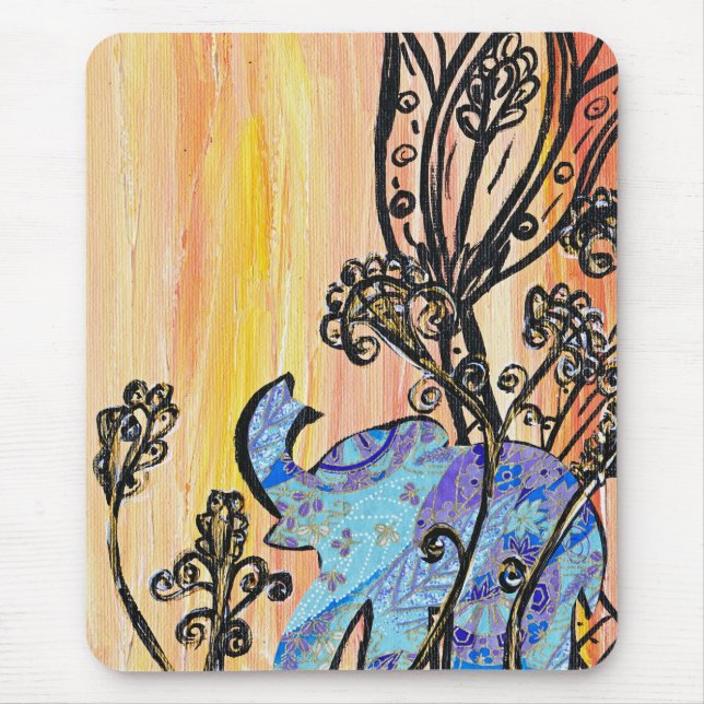 Lite blåttelefant Mousepad Musmatta (Framsidan)